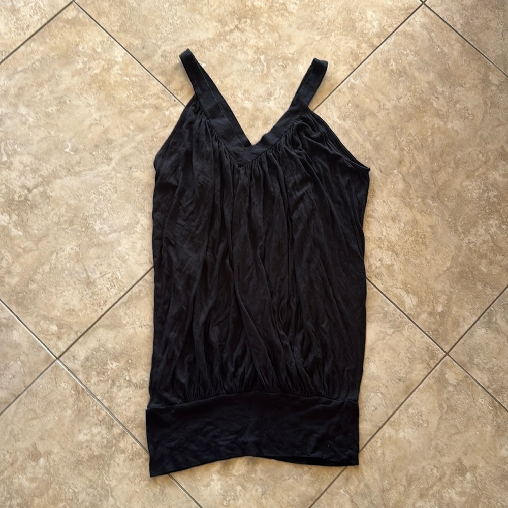 BCBGMaxazria, Black Rouched Short Stretch Dress, Size Small